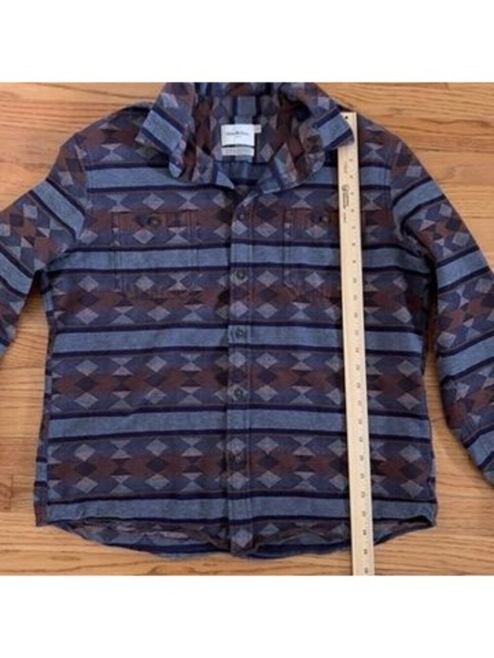 Goodfellow Mens Sz L Southwestern Stripe Button Up Long Sleeve Western Aztec Alt - Picture 8 of 9